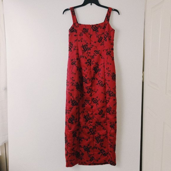 Red and black beaded y2k gown Jeffrey and Dara - Picture 4 of 8